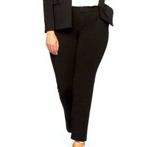 ELOQUII Black Stretch Pintuck Pants Size 16R